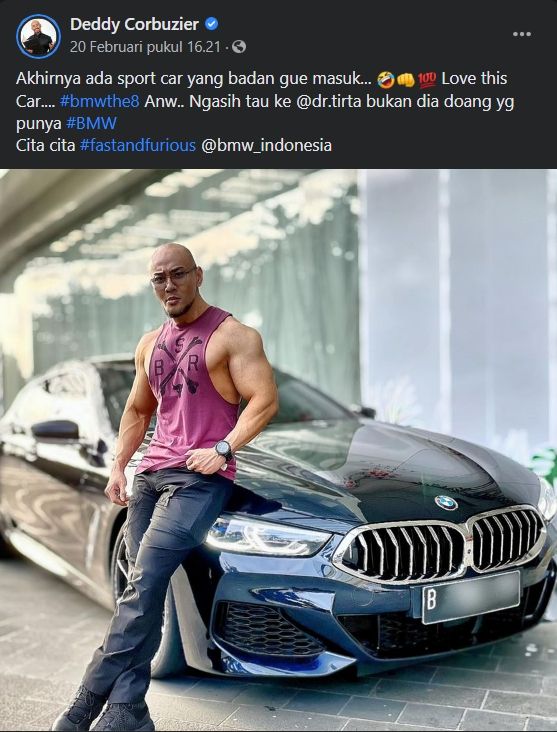 Mobil sport Deddy Corbuzier BMW The 8. (Facebook)