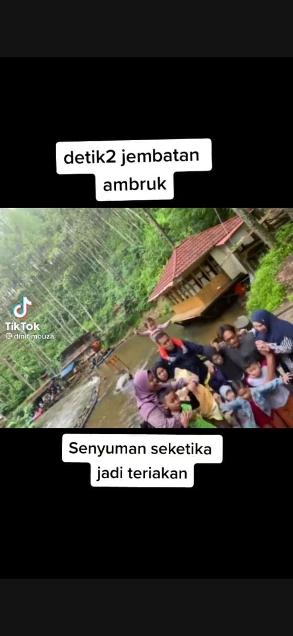 Jembatan Ambruk, Ending Foto Keluarga Ini Bikin Warganet Tak Tega (TikTok/)