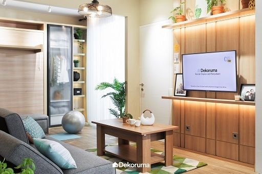 Inspirasi Apartemen Studio Bergaya Japandi. (Dekoruma)