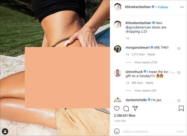 Iklan sepatu Khloe Kardashian bikin gagal paham karena kelewat vulgar. (Instagram/@khloekardashian)