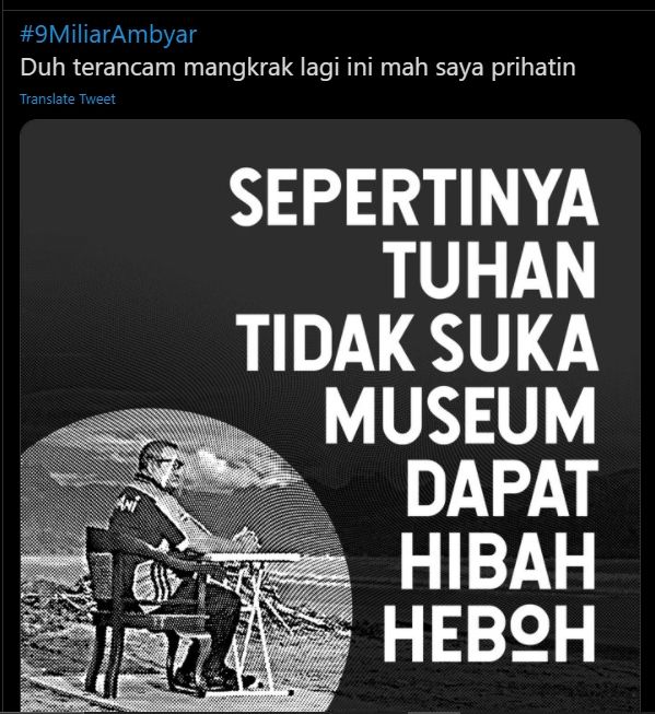 Cuitan dengan taga 9 miliar ambyar (Twitter).