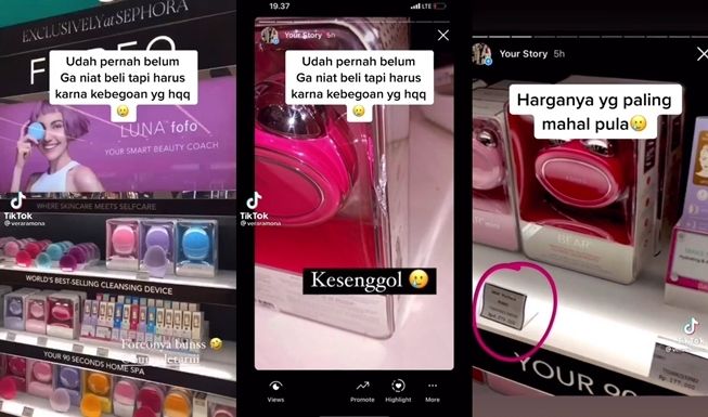 Ceroboh di Toko Kosmetik, Cewek Ini Terpaksa Beli Barang Seharga Rp4,5 Juta. (TikTok/@veraramona)