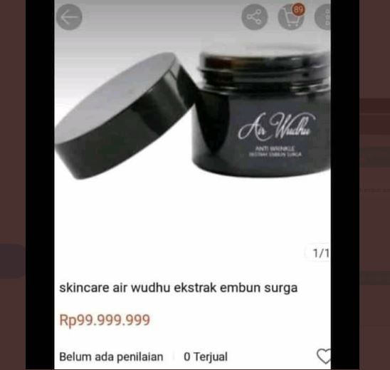 Viral Skincare Air Wudhu, Bahannya Pakai Ekstrak Embun Surga (twitter.com/txtdarionlshop)