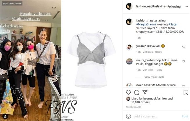 Baju rumahan Nagita Slavina ternyata harganya Rp8,2 juta. (Instagram/@fashion_nagitaslavina)