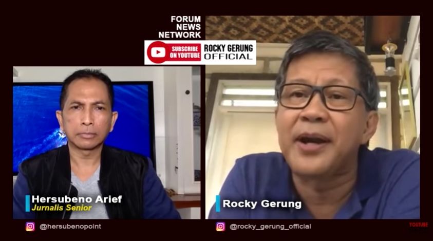 Rocky Gerung soal kerumunan Presiden Jokowi (YouTube/RockyGerungOfficial).