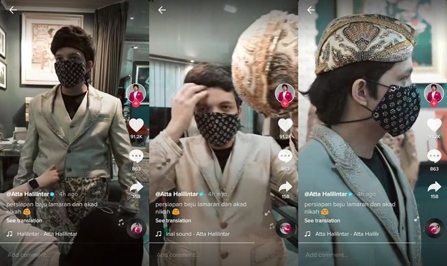 Bocoran baju akad nikah Atta Halilintar. (TikTok/@attahalilintar)
