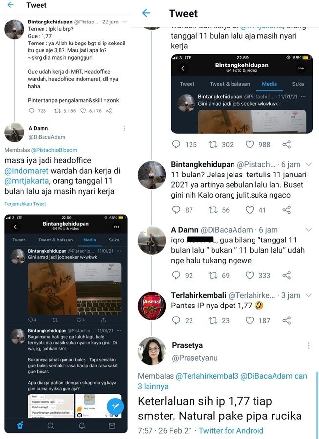 Viral cuitan pria ngaku sukses meski IPK cuma 1,77. (Twitter/@infotwitwor_)