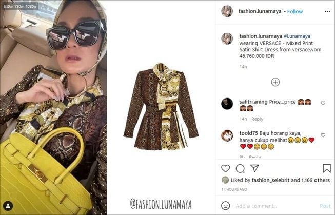 Luna Maya Tampil Mentereng Pakai OOTD Fantastis. (Instagram/@fashion.lunamaya)