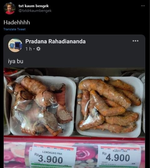 Ditulis Begini, Bahan Makanan di Minimarket Ini Bikin Publik Tebak-tebakan. (Twitter/@txtkaumbengek)