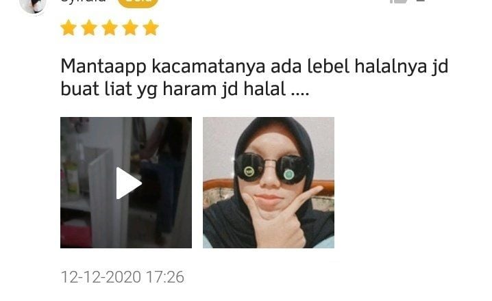 Kacamata berlabel halal. (Dok: Twitter/txtdarionlshop)