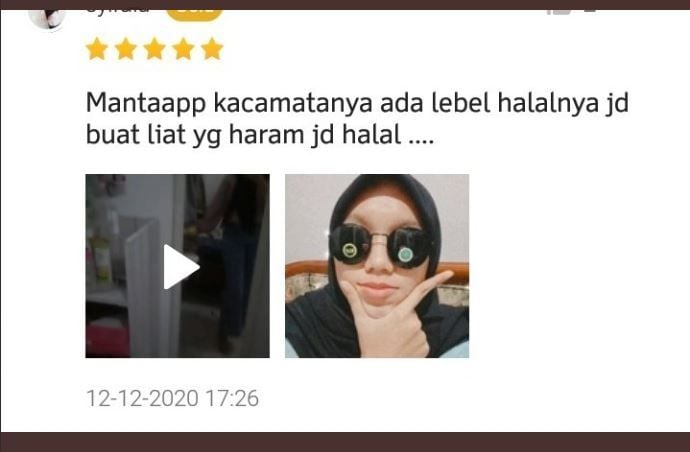 Kacamata Hitam dengan Label Halal (twitter.com/txtdarionlshop)