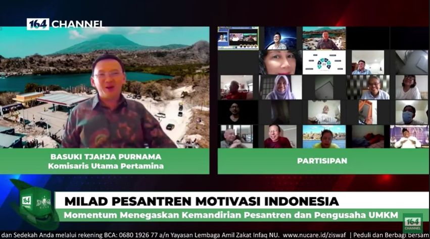 Ahok di acara milad pesantren motivasi Indonesia (YouTube).