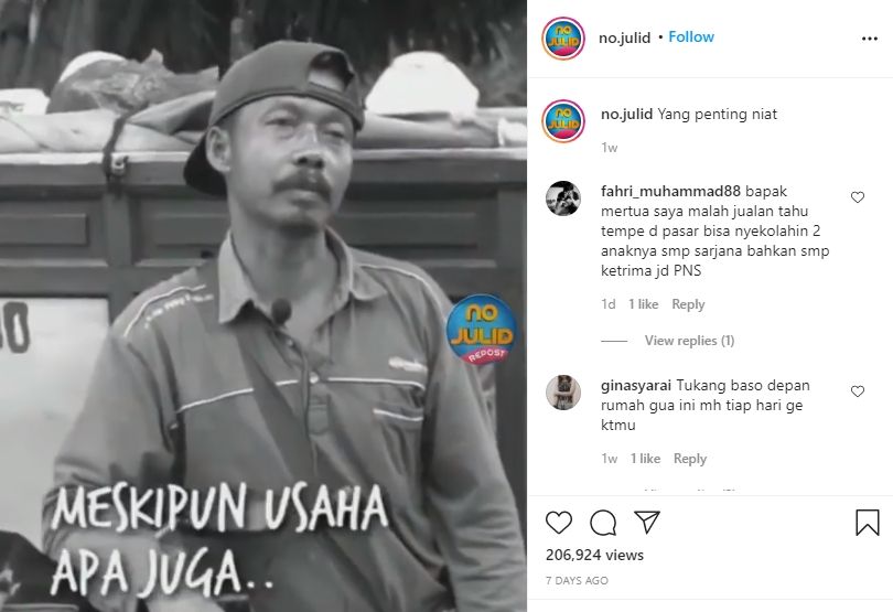 Perjuangan pedagang bakso sekolahkan dua anaknya sampai sarjana. (Instagram/no,julid)