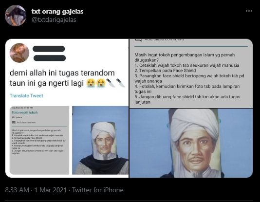 Curhat siswa dapat tugas sekolah random. (Twitter/txtdarigajelas)