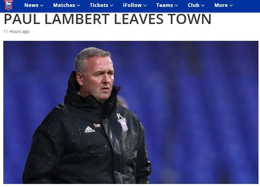 Paul Lambert resmi mundur dari jabatannya sebagai manajer Ipswich Town. (Itfc.co.uk)