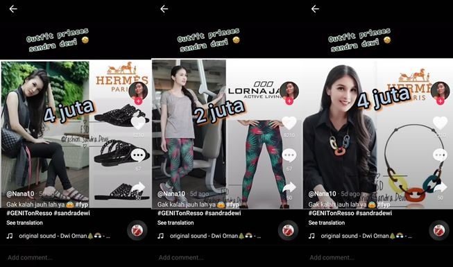 Barang mewah Sandra Dewi jadi sorotan. (TikTok/@raffaalita1)