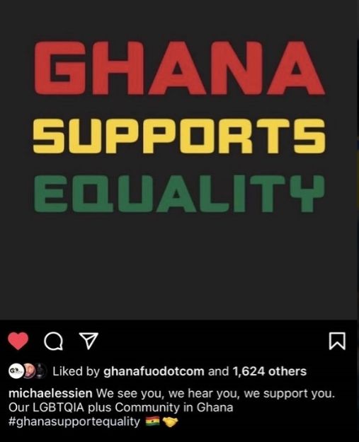 Unggahan Michael Essien yang dihapus karena mendukung LGBT.