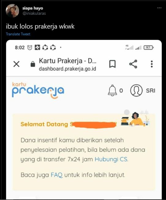 Heboh Pengumuman Program Prakerja Gelombang 12 (Twitter).