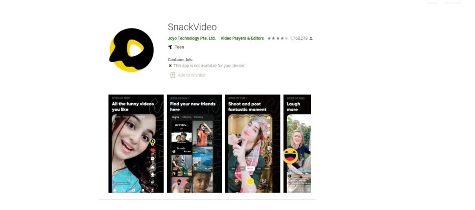 Snack Video. [Google Play Store]