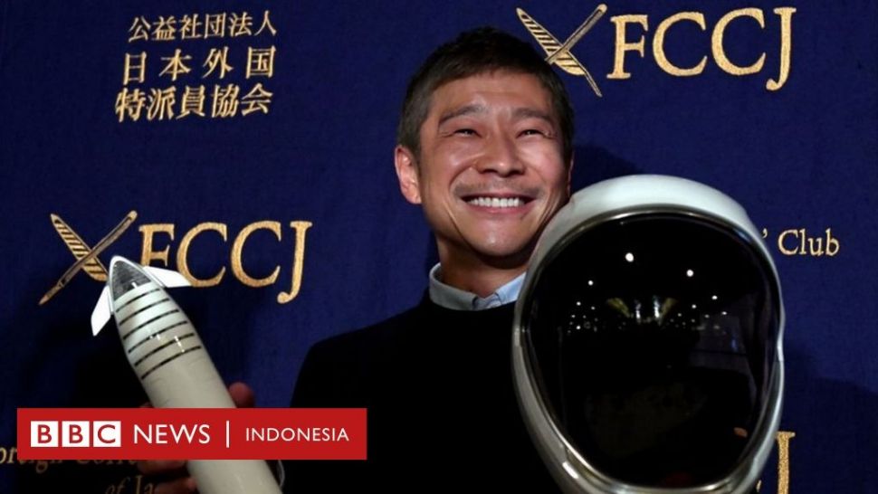 Miliarder Jepang Yusaku Maezawa mengundang delapan anggota masyarakat untuk bergabung dengannya dalam perjalanan ke bulan dengan menumpang pesawat yang diluncurkan roket SpaceX milik konglomerat kondang Elon Musk. [BBC]