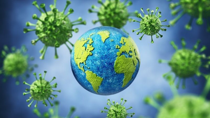 Ilutrasi virus corona. Di Indonesia, telah ditemukan varian baru Covid-19 asal Inggris. [Getty Images/BBC]