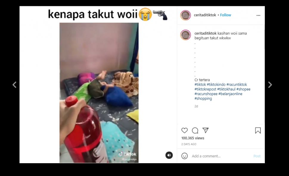 Lihat Minuman Bersoda Dalam Botol, Reaksi Bocah Ini Bikin Publik Kasihan. (Instagram/ceritaditiktok)