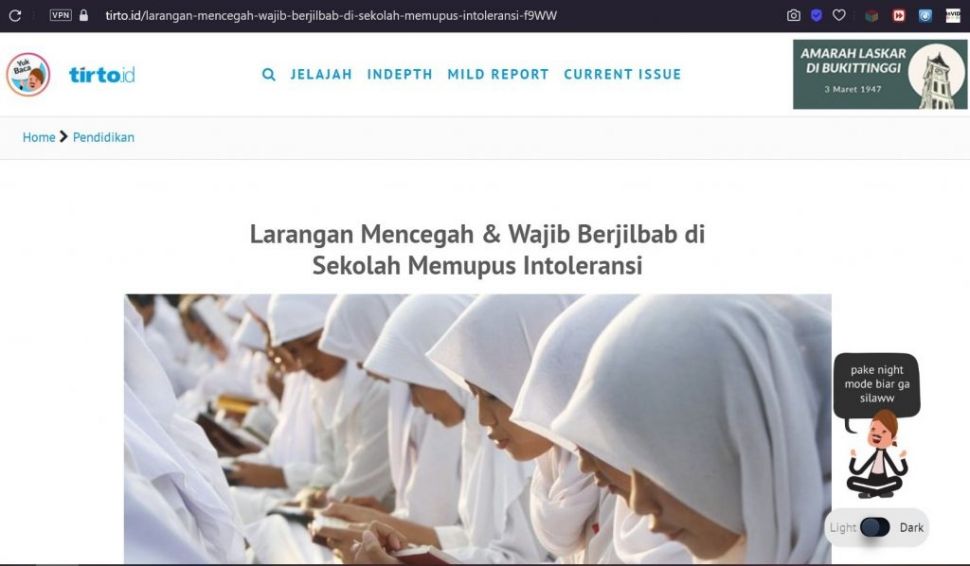 Mendikbud larang siswi berjilbab di sekolah (Turnbackhoax.id)