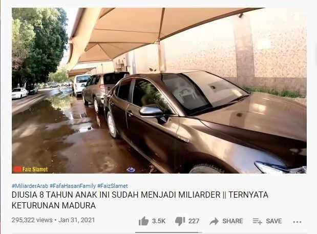 Bocah Madura jadi miliarder di Arab Saudi (Youtube/faizslamet)