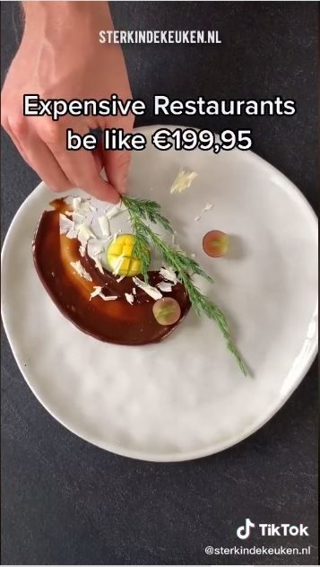 Makanan di restoran mahal (TikTok @sterkindekeuken.nl)