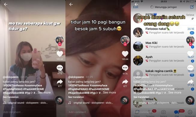 Viral cewek tidur nyaris 24 jam. (TikTok/@regitaaslvnnn)