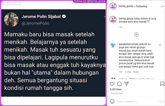 Cuitan lawas Jerome Polin dibahas lagi. (Instagram/@berita_gosip)