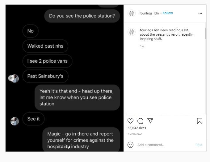 Influencer diminta untuk ke stasiun polisi (Instagram @fourlegs_Idn)