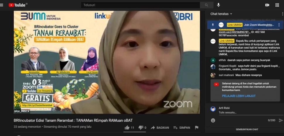 BRI ajak praktisi beri tips wirausaha jamu. (Dok. BRI)