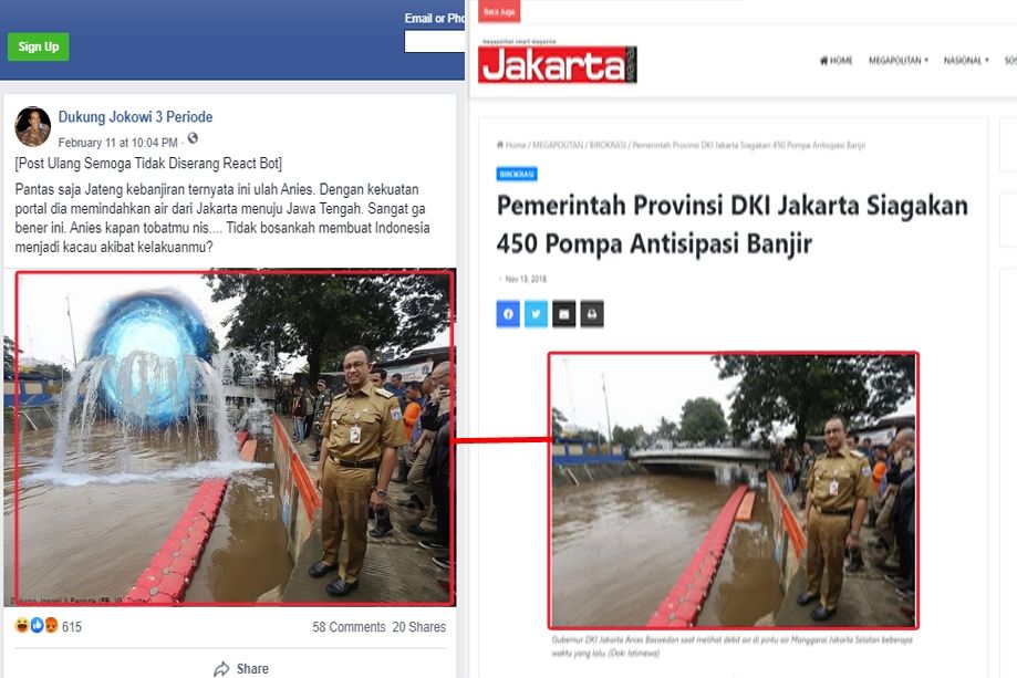 Fakta Anies penyebab Jateng banjir (Turnbackhoax.id)