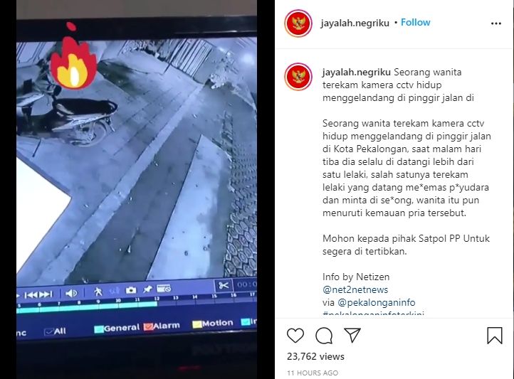 Viral video wanita gelandangan tubuhnya diraba pria. (Instagram/@jayalah.negriku)