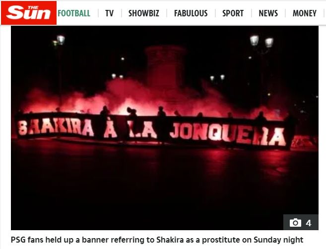 Kekasih Gerard Pique, Shakira dilecehkan fans PSG.
