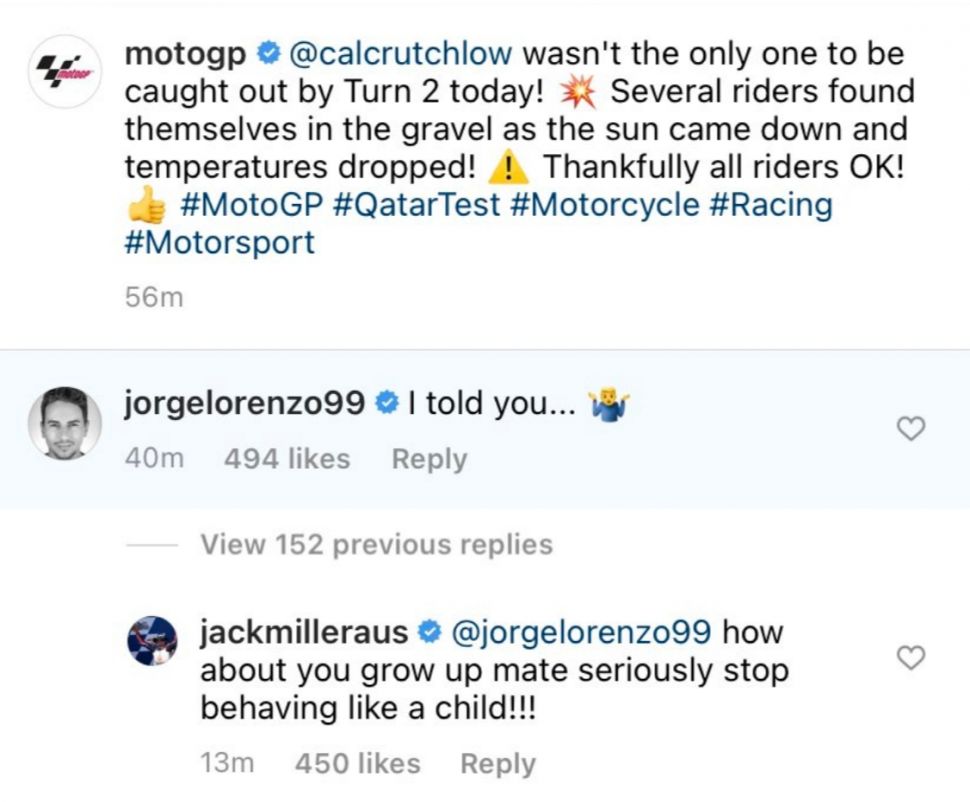 Jorge Lorenzo dibully usai menyindir Cal Cruthclow. (Instagram)