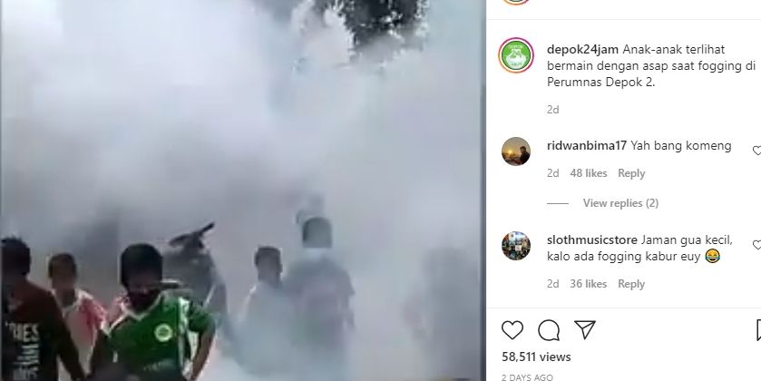 Bocah hirup asap fogging. (Instagram/@depok24jam)