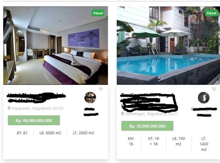 hotel di Jogja dalam status dijual. [dok. rumahku.com]