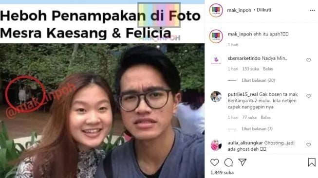 Foto lawas Kaesang Pangarep dan Felicia Tissue beredar dan bikin heboh jagad maya. Ada penampakan di foto Kaesang dan Felicia.