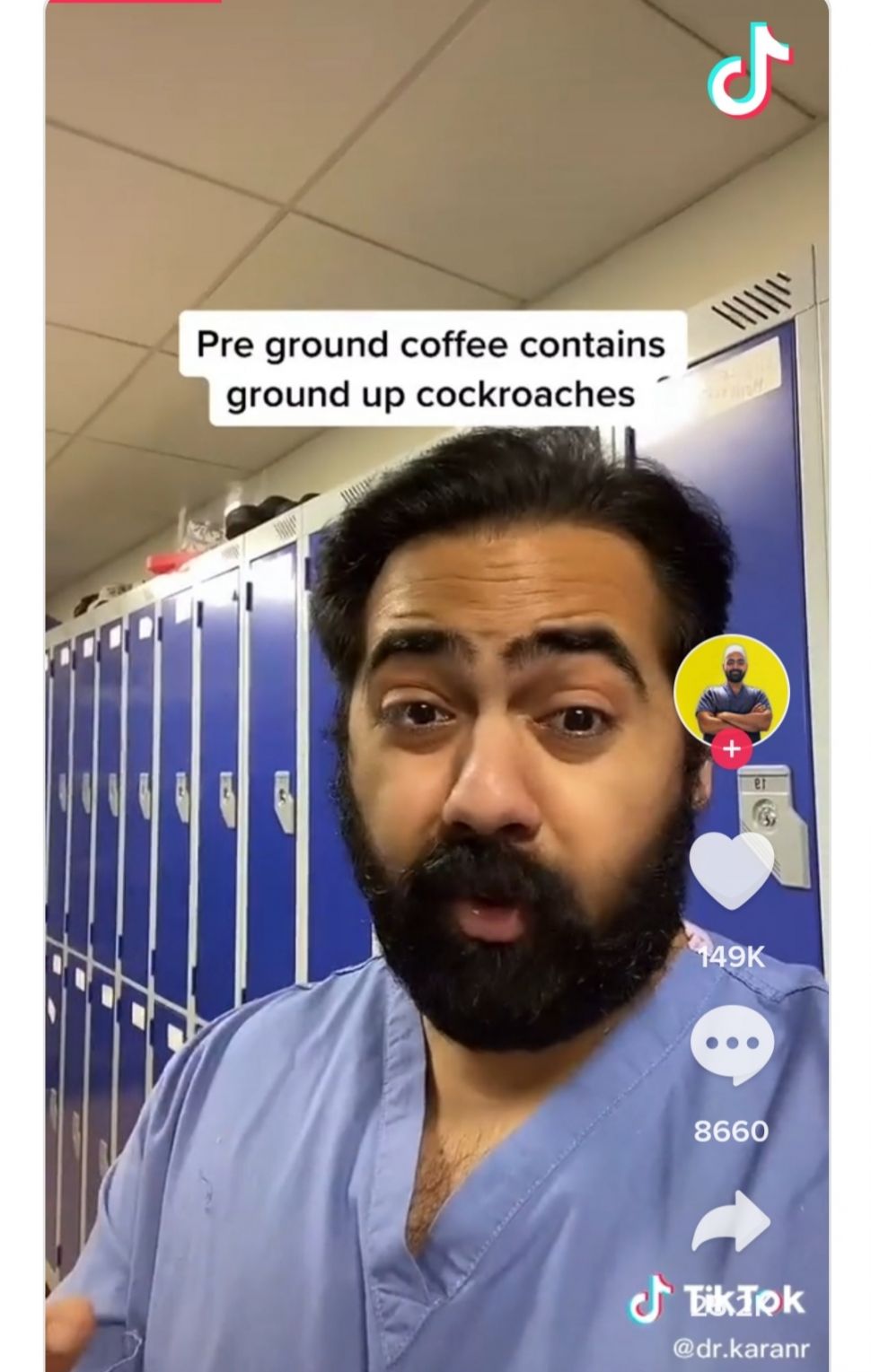 Viral, Dokter Sebut Kopi Bubuk Mengandung Kecoak. (TikTok/@dr.karanr)