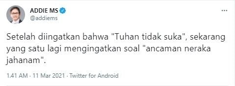 Addie MS sindir SBY dan Amien Rais? (Twitter/addiems)