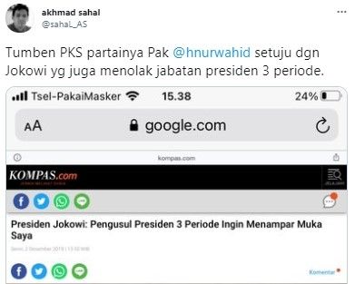 Gus Sahal sindir PKS sepaham dengan Jokowi (Twitter/sahal_as)