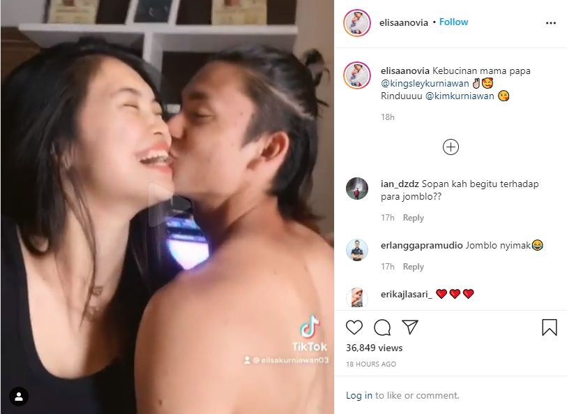 Elisa Novia bagikan video dicium Kim Kurniawan. (Instagram/elisaanovia)