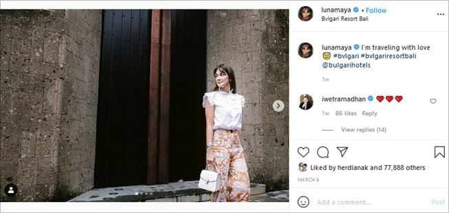 Potret cantik Luna Maya saat jalan-jalan di Bali. (Instagram/@lunamaya)