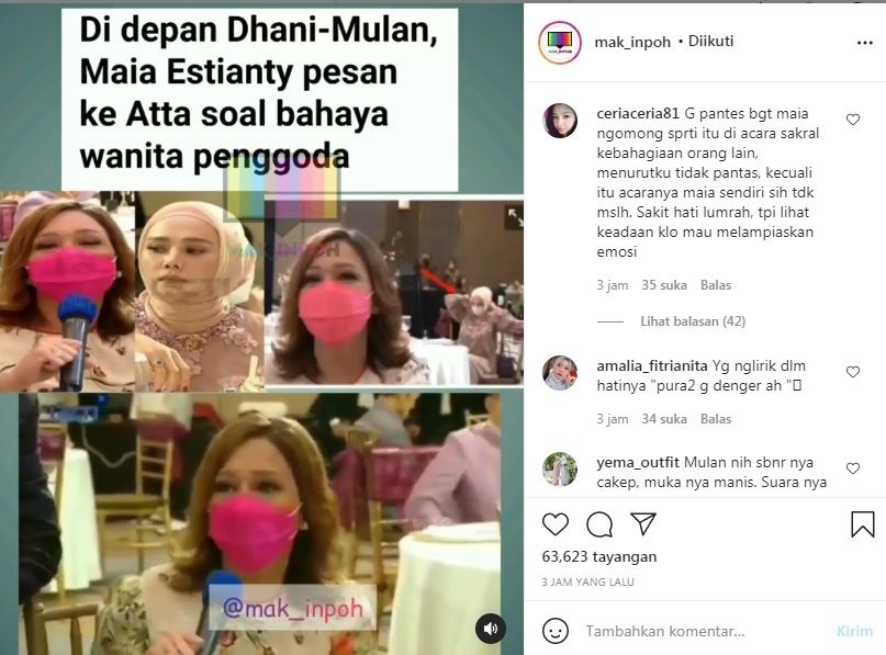 Unggahan soal Maia Estianty [Instagram/@mak_inpoh]