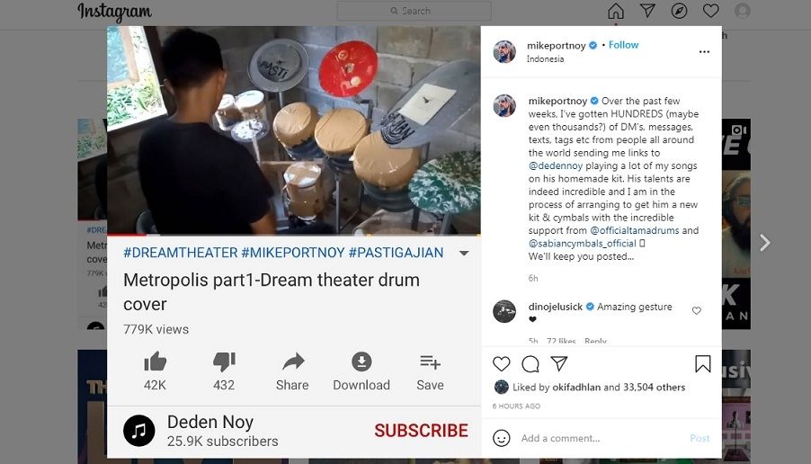 Mike Portnoy [Instagram/mikeportnoy]
