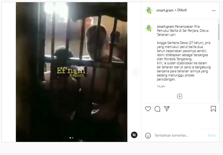 Nasib pemukul bayi di dalam sel penjara, dielus tahanan lain