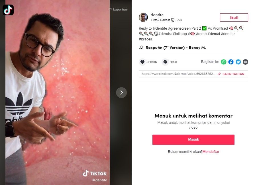 Jawaban dokter gigi (TikTok/dentite)