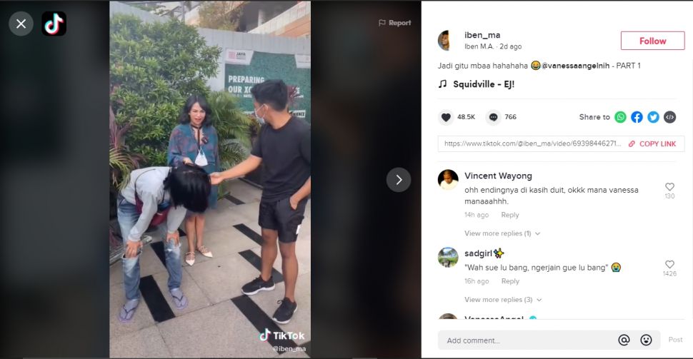 Viral Vanessa Angel mendatangi pria yang langsung mati kutu saat bicara tentang skandal (TikTok).